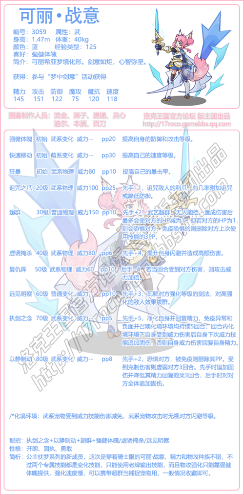 《洛克王国》可丽战意技能搭配推荐